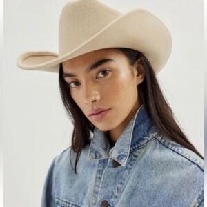 Urban Outfitters Cream Cowboy Hat